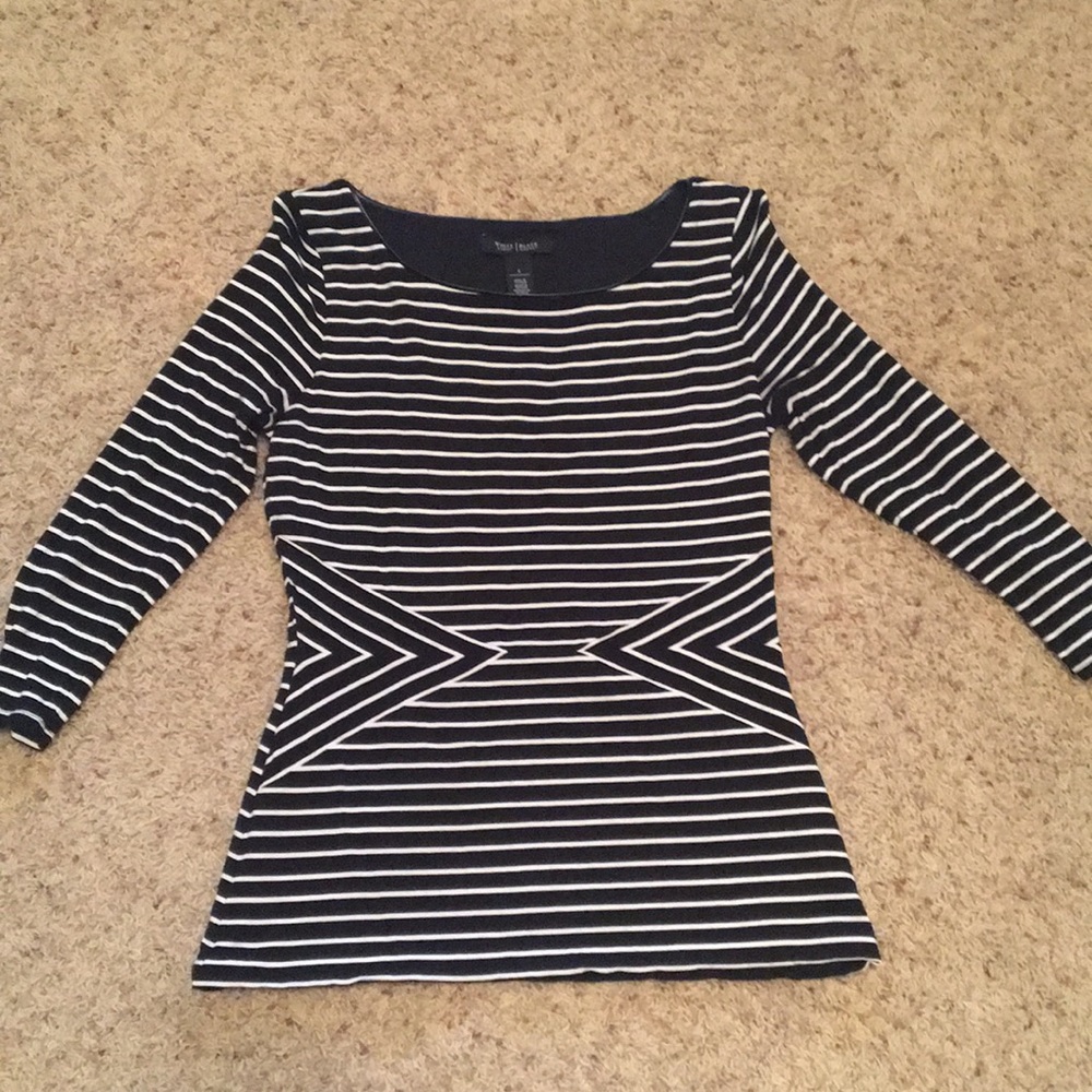 3/4 sleeve striped top